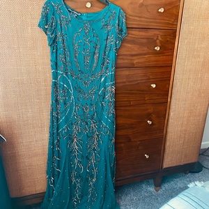 Beaded Green dress- size 8